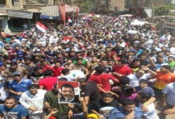 "نهيا" تخرج عن بكرة أبيها في مسيرة حاشدة إلى مدينة الانتاج الإعلامي رفضا للسيسي