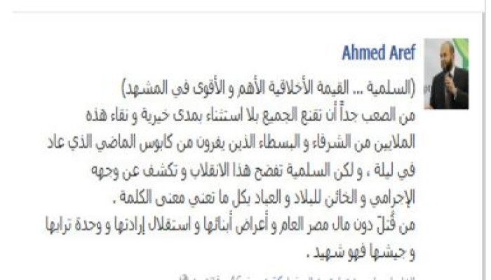 أحمد عارف يكتب : السلمية تفضح الانقلاب