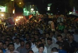 الشرطة تحتجز2 بعد الاعتداء علي مسيرة لمؤيدي الشرعية بالقنابل بالفيوم