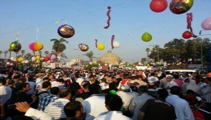 أجواء احتفالية تسود ميدان رابعة عقب صلاة العيد