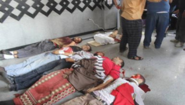 10 شهداء في الدقائق الأولى لبدء الهجوم الإجرامي ومئات المصابين