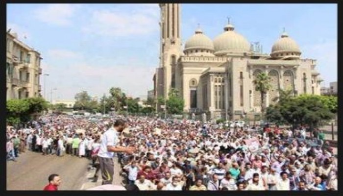 يحدث الآن مسيرة العباسية والاعداد فى تزايد