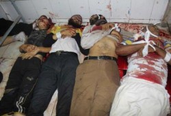 من داخل المستشفي الميداني برابعة صور لشهداء مجرزة رابعة العدوية