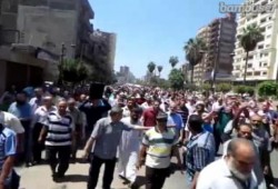 مظاهرات بطنطا تنديدا بمجزرة رابعة العدوية (فيديو)