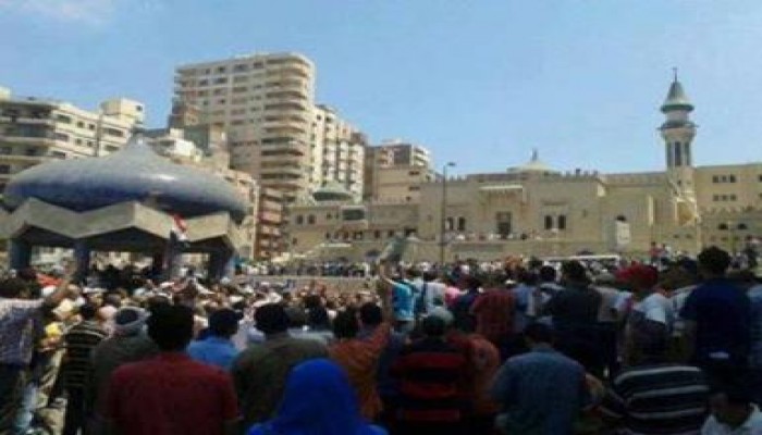 مظاهرة غاضبة بسيدي بشر بالاسكندرية تنديدا بمجزرة رابعة والنهضة (بث مباشر)