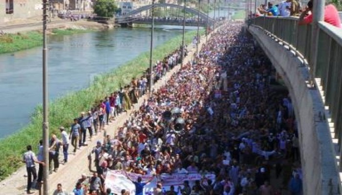 مسيرة حاشدة في المنيا بجمعة الغضب