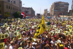 مسيرات مؤيدي الشرعية تتحدي ميليشيات الانقلابيين ببني سويف