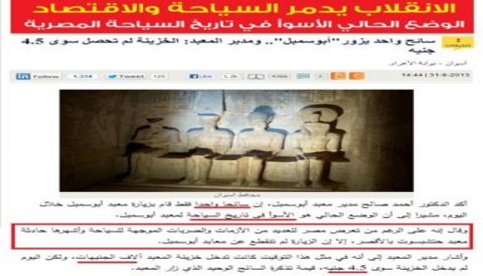 450 قرش .. إيراد معبد أبي سمبل اليوم !