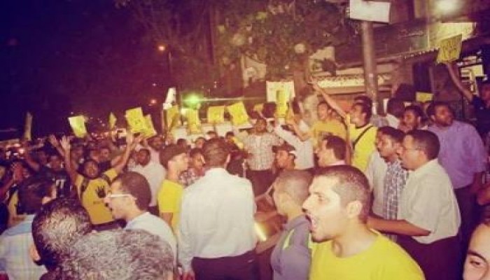 مسيرة ليلية بـ "عبود" بالقليوبية ضد الانقلاب العسكري (صور)