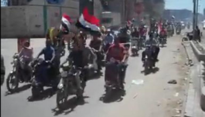 بالفيديو مسيرة بالدراجات النارية  لرفض الانقلاب بدمياط