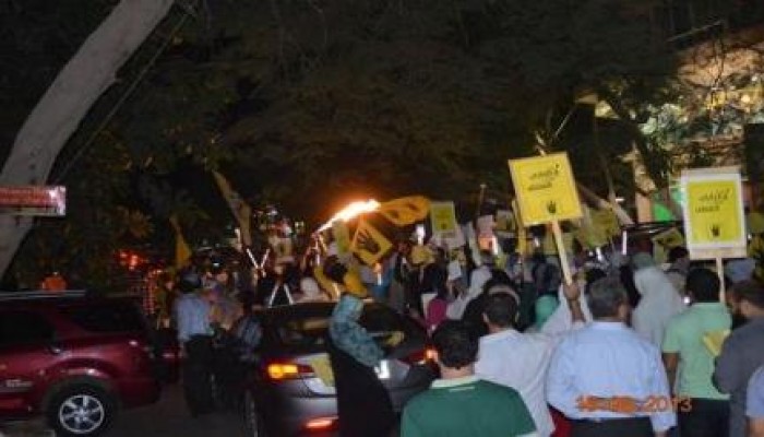 مسيرة بالمهندسين ضد الإنقلاب العسكري الدموي ولزيارة أهالي الشهداء (صور)