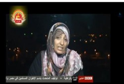 بالفيديو توكل كرمان تفحم مذيع البى بى سى المؤيد للانقلاب