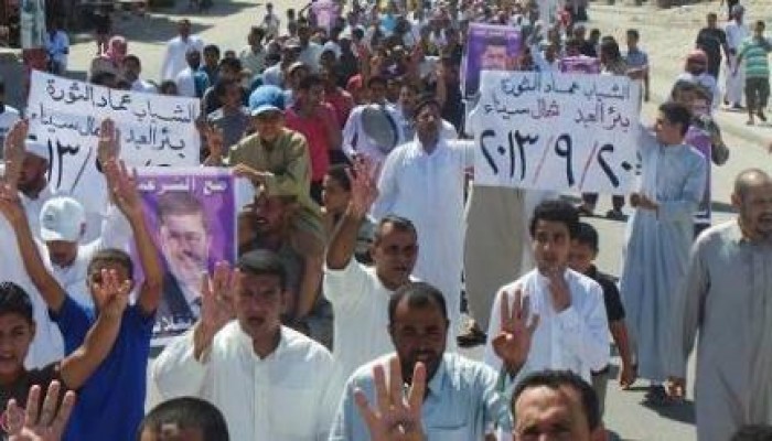 مسيرة حاشدة لأهالي بئرالعبد بشمال سيناء رفضا لمجازر العسكر (صور)