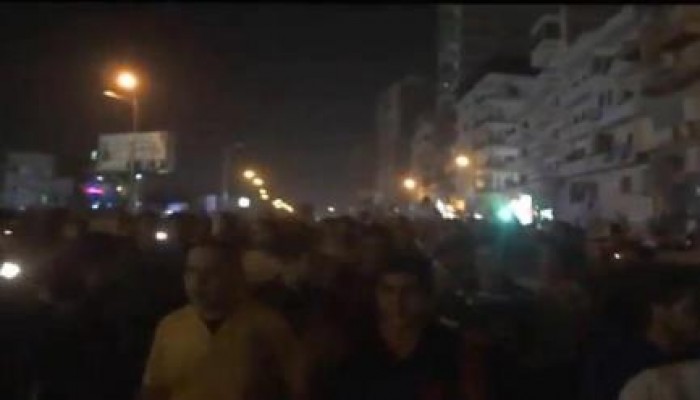 جانب من مسيرات المنصورة الليلية المناهضة للانقلاب " متلفز "