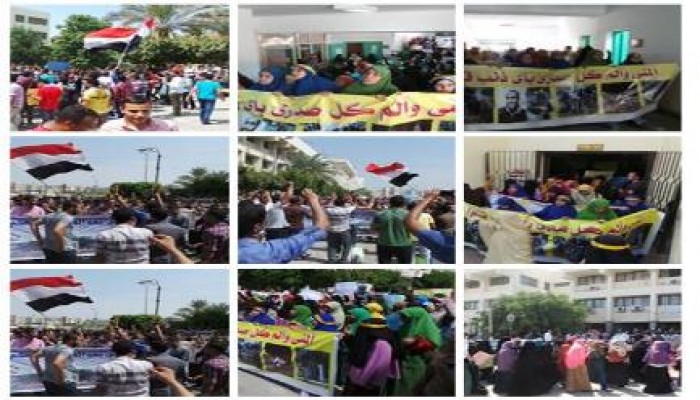 بالفيديو جامعة الفيوم تنتفض رفضا للانقلاب