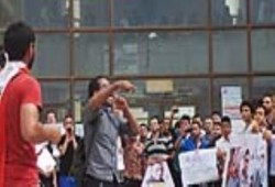 انتفاضة طلابية بجامعة طنطا  احتجاجا علي اعتقال عميد كلية الهندسة