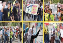 مسيرة طلابية رفضا للانقلاب بكفر الدوار