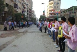 طلاب المعهد العالي للهندسة بمدينة 15 مايو يتظاهرون رفضا للاتقلاب