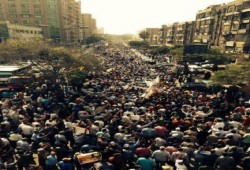 شوارع القاهرة تضيق برافضى الانقلاب الدموى من الخائن السيسى