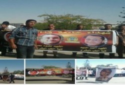 وقفة ومسيرة لطلاب جامعة القناة تنديدا بمقتل زميلهم