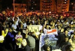 مظاهرة لثوار بورسعيد ضد الإنقلاب العسكري أمام نادي الرباط