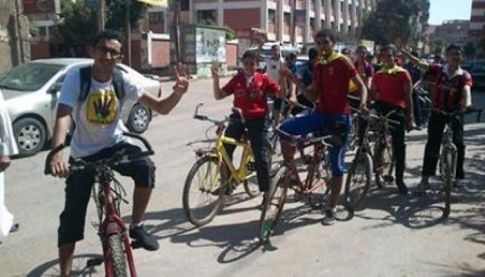 مارثون بالدراجات رفضا للانقلاب ببني سويف