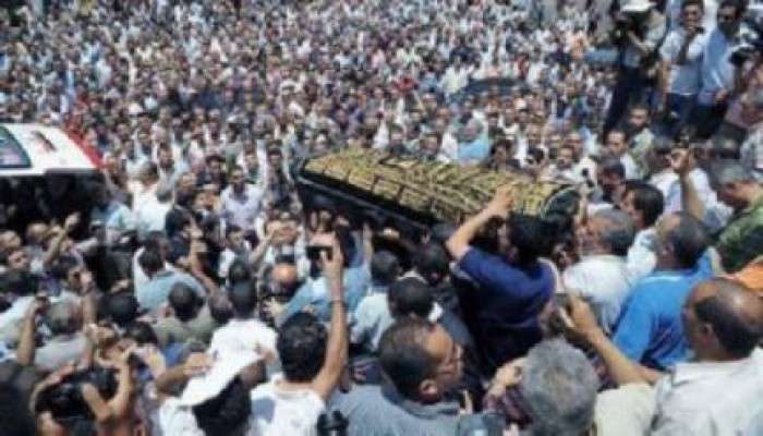 أهالي كفر الشيخ يشيعون جنازة شهيد أحداث رمسيس في 6 أكتوبر