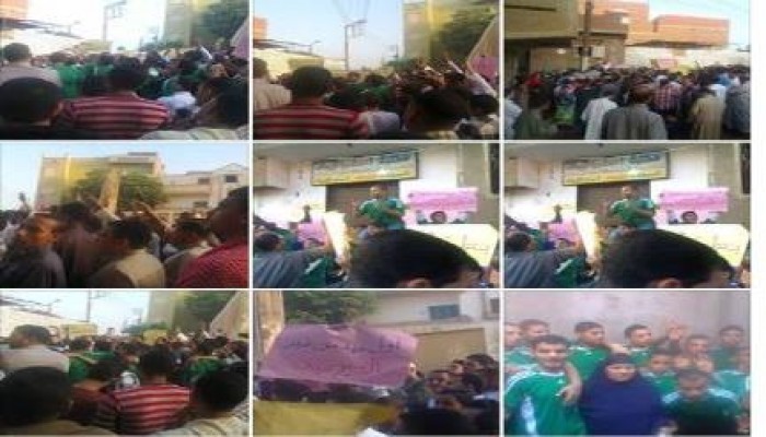 تظاهر أهالي منشأة عبد الله  مركز الفيوم رفضا للانقلاب