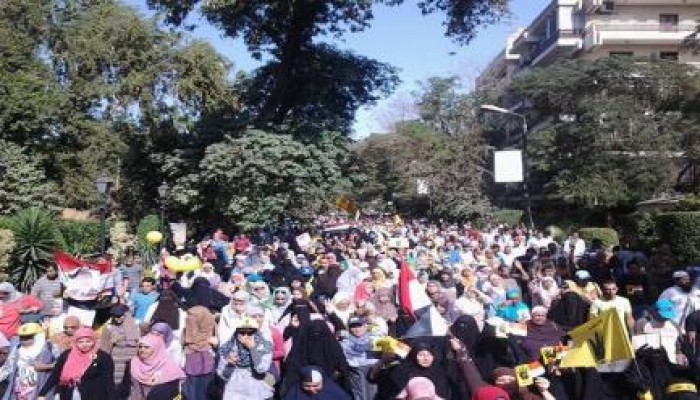 100 يوم انقلاب - مسيرة حاشدة بالمعادي رفضا للانقلاب العسكري (صور)