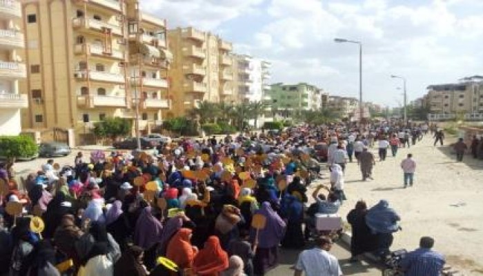 100 يوم انقلاب - الآلاف يتظاهرون في مدينة دمياط الجديدة رفضا للإنقلاب العسكري (صور)