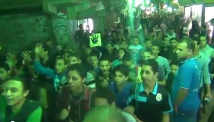 مسيرة حاشدة بشبرا الخيمة ضد الانقلاب الدموي وتأييدا للشرعية-مسجد كريستال عصفور(فيديو)