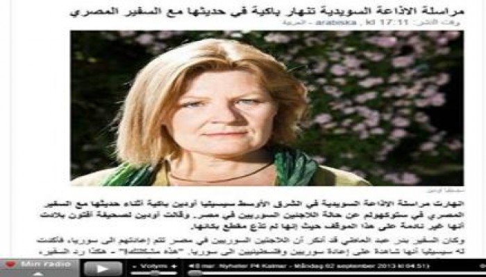 صحفية سويدية تنهار باكية أمام بلادة المتحدث باسم الخارجية المصرية