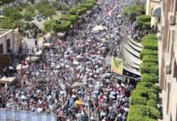 عشرات الالاف فى مسيرة حاشدة  بمدينة نصر رافضين للانقلاب الدموى