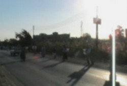 سلسلة بشرية لرفض الانقلاب بقرية قرية رأس الخليج (صور)