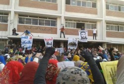 طلاب جامعة المنيا ينتفضون في جميع الكليات ضد الانقلاب (صور)