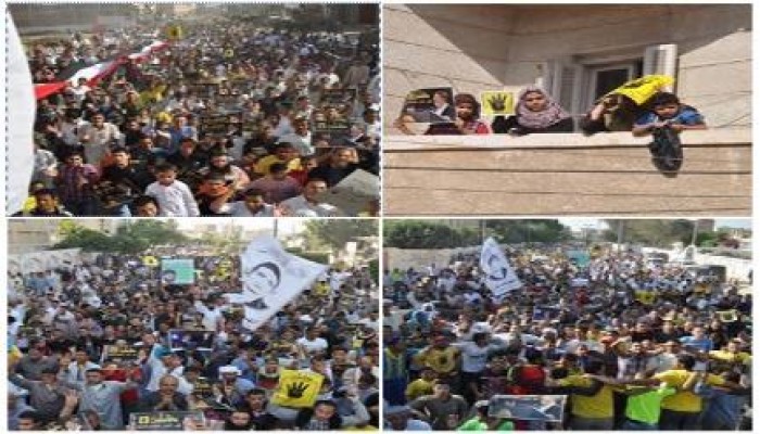 البحيرة: الآلاف يطوفون شوارع ابوالمطامير رفضاً للانقلاب الدموي (صور)