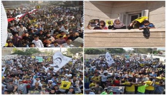 البحيرة: الآلاف يطوفون شوارع ابوالمطامير رفضاً للانقلاب الدموي (صور)