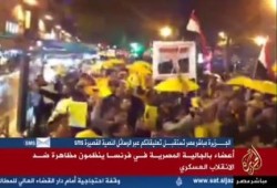 مظاهرة للجالية المصرية بفرنسا ضد "الانقلاب العسكري" (فيديو)