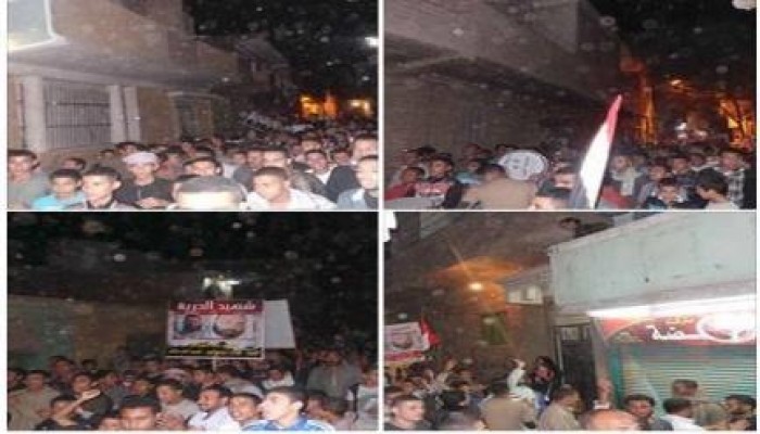 مسيرة ليلية حاشدة بديرمواس بالمنيا رفضًا للانقلاب (فيديو)