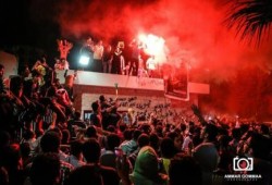 بالصور .. تحية من ثوار مدينة نصر للنجم أحمد عبدالظاهر من أمام منزله