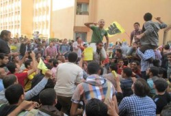 بالصور ..  انتفاضة طلابية بجامعة المنوفية