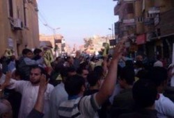 مسيرة حاشدة بمدينة الشهداء بالمنوفية رفضا للانقلاب العسكري