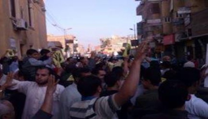 مسيرة حاشدة بمدينة الشهداء بالمنوفية رفضا للانقلاب العسكري