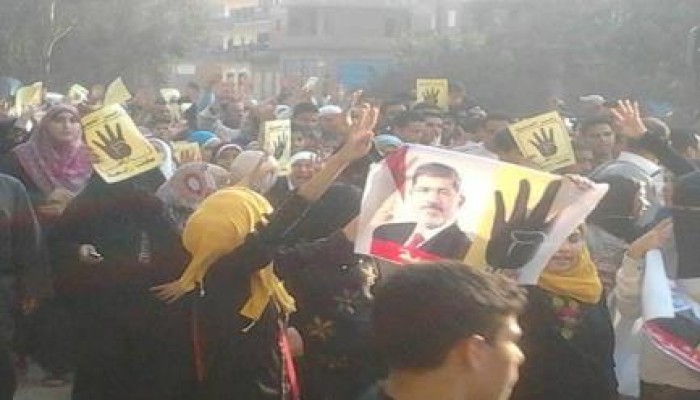 مسيرة حاشدة بسيدى سالم كفرالشيخ تنديدا بمجازر الإنقلاب