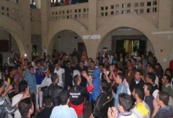 مظاهرة لطلاب المدينة الجامعية ببني سويف تضامنا مع طلاب الازهر