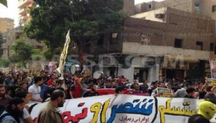 مسيرة حاشدة بمسجد العزيز بالله بمليونية  القصاص