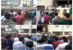 وقفة حاشدة لطلاب شريعة وقانون دمنهور في مليونية " الرجولة موقف "