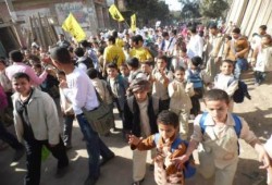 بالصور .. مسيرة طلابية حاشدة بقرية البرمبل بمركز اطفيح تنديداً بالانقلاب العسكري