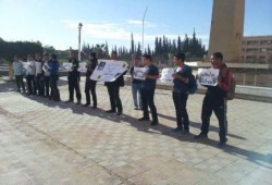 وقفة لطلاب جامعة السادات ضد الانقلاب العسكرى
