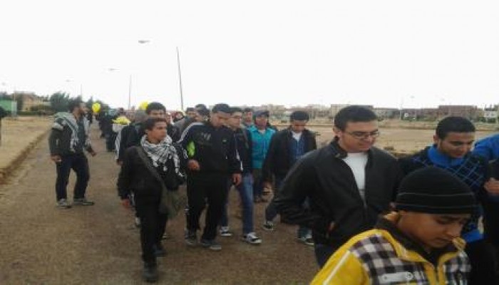 رغم البرد والامطار مسيرة لطلاب ضد الانقلاب جامعة السادات